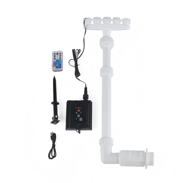 Multi-Nozzle Solar Pool Fountain with LED Lights (2 Adapters)