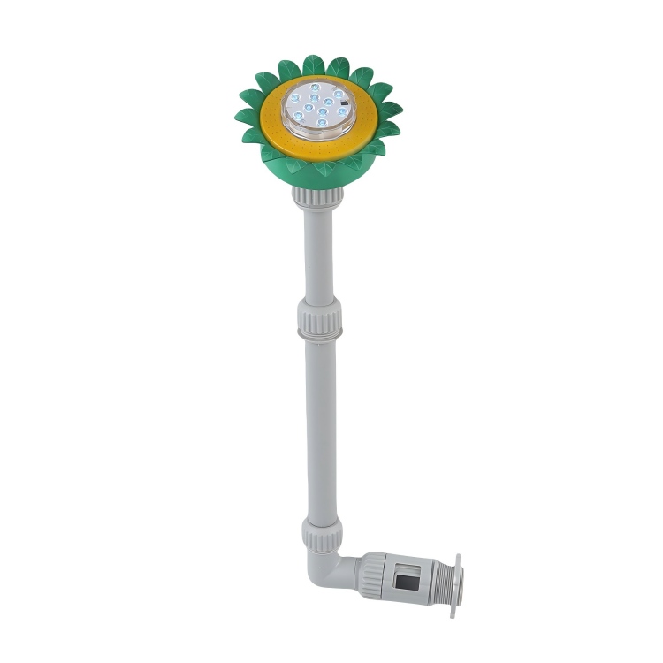 Lotus Flower Pool Fountain with LED Lights-Adjustable Height(2 Adapters)